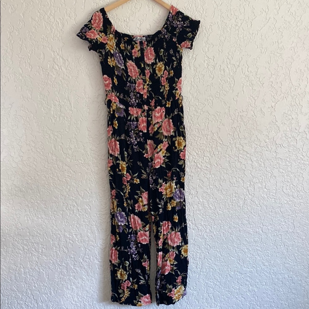 Vintage Feel Liberated floral wide leg jumpsuit size Large